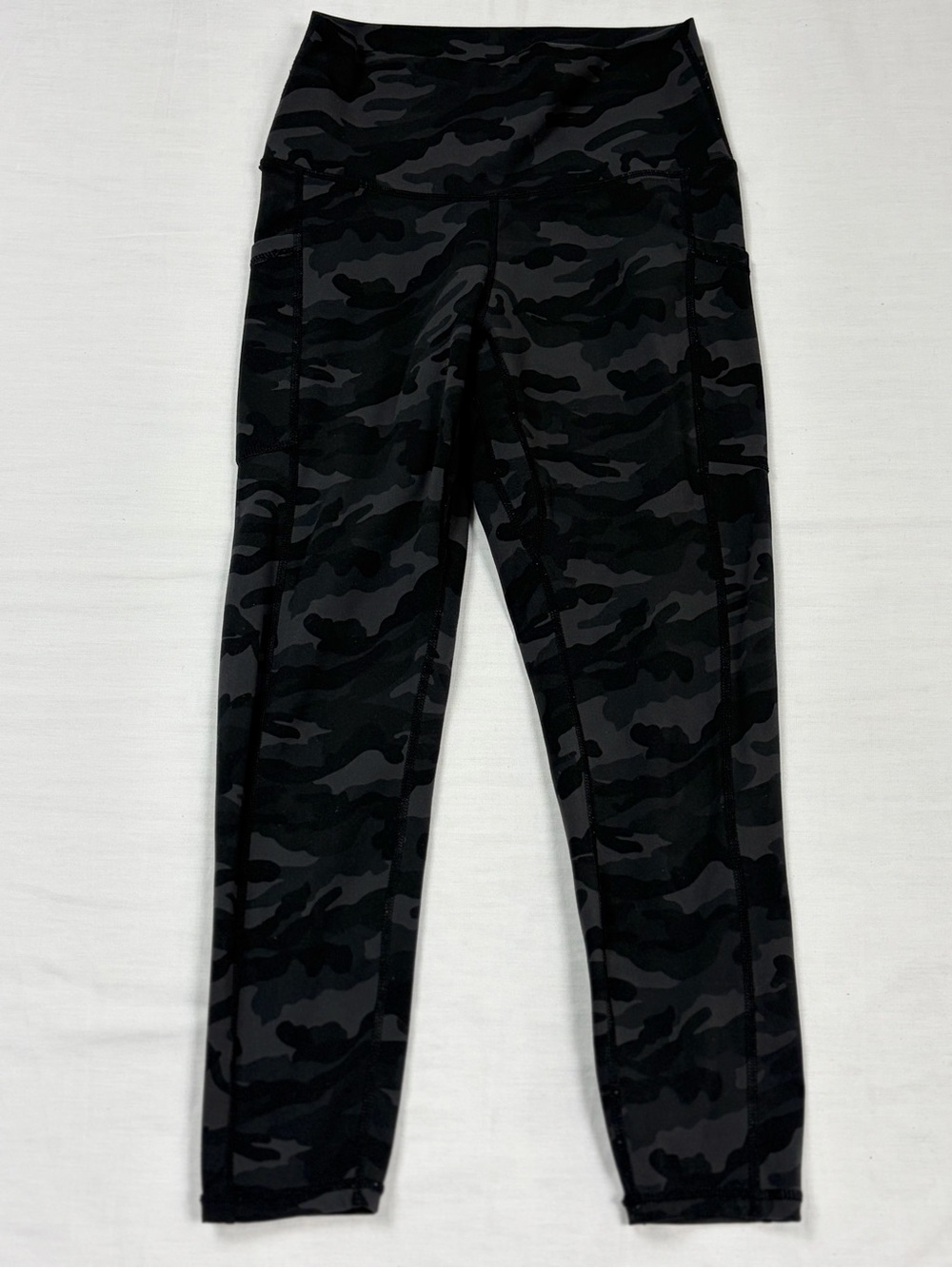Colorfulkoala Black Dark Gray Camo High Waisted Leggings Side Pockets S - Picture 3 of 10